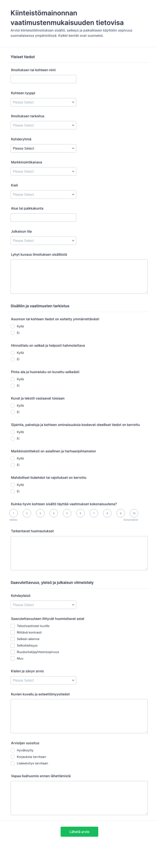 Asuntojen Mainonnan Vaatimustenmukaisuuskysely