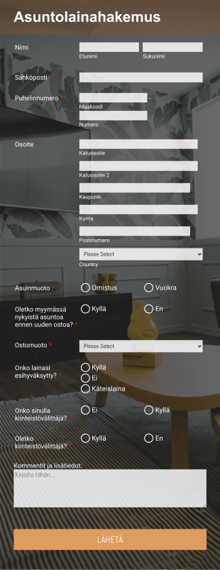 Asuntolainahakemus Form Template