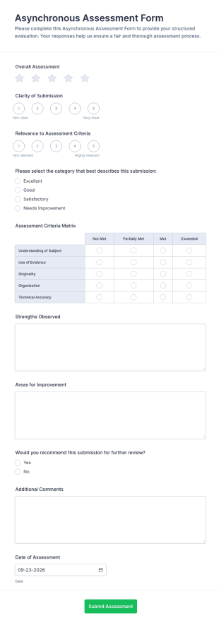 Asynchronous Assessment Form Template