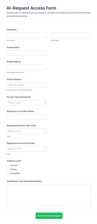 At Request Access Form Template