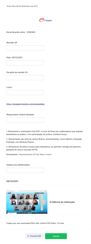 Ata Reunião De Indicadores Gestores