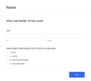 Atalay Network Yetkili Alım Form Template