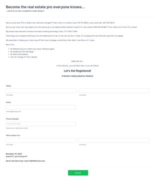 ATC Realtor Registration Form Template