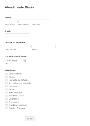 Atendimento Diário Form Template