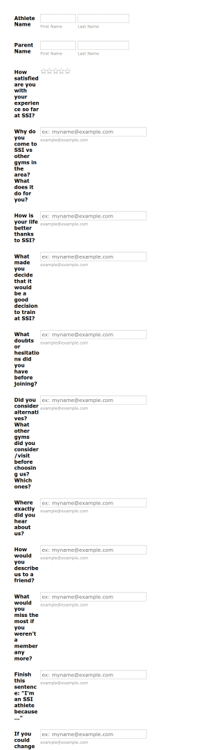 Athlete Feedback Form Template Form Template
