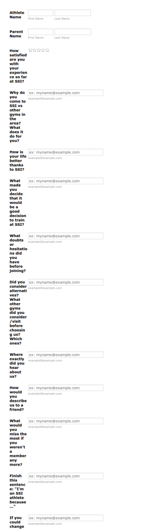 Athlete Feedback Form Template