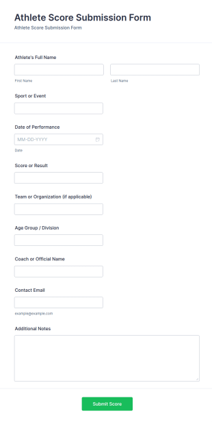 Athlete Score Submission Form Template