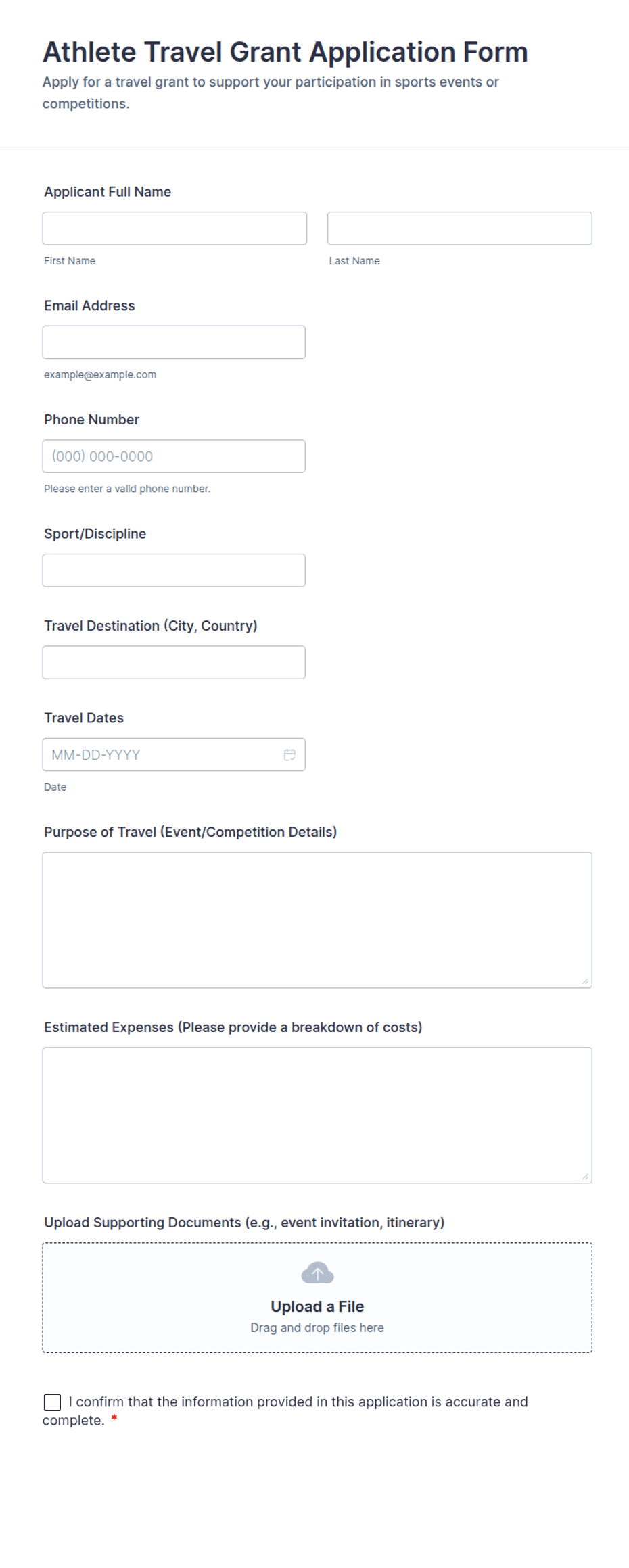 Athlete Travel Grant Application Form Template Jotform athlete-travel-grant-application-form-template-jotform