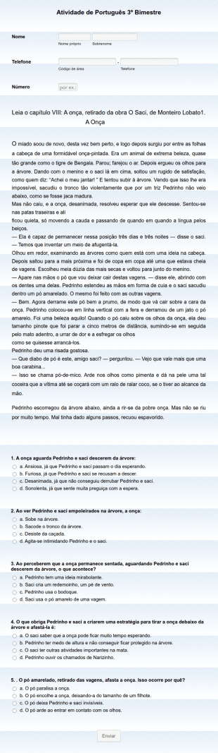 Atividade De Português 3º Bimestre
