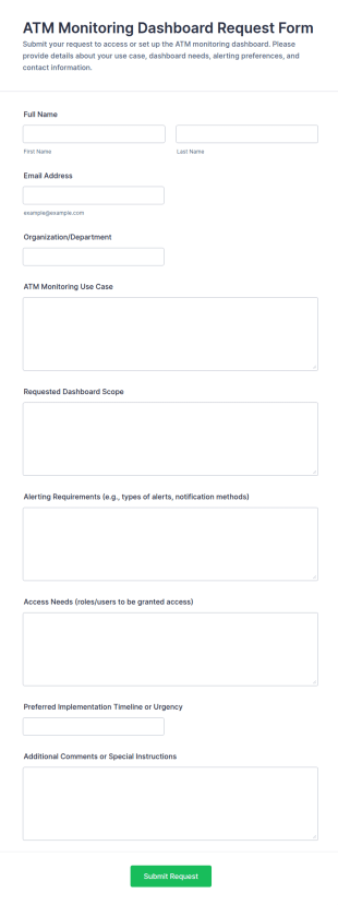 ATM Monitoring Dashboard Request Form Template