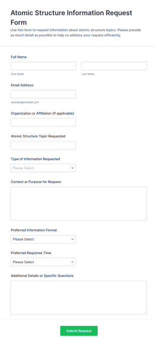 Atomic Structure Information Request Form Template