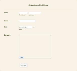 Attendance Certificate Template