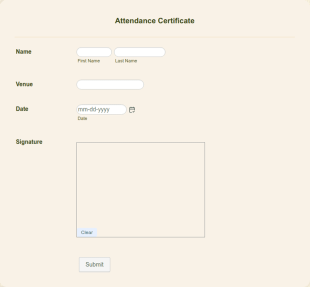 Attendance Certificate Template
