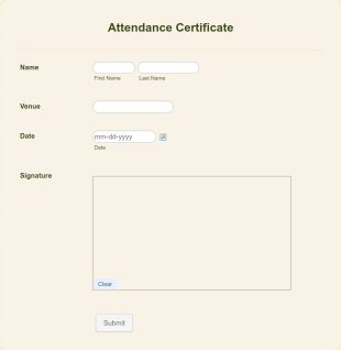 Attendance Certificate Template