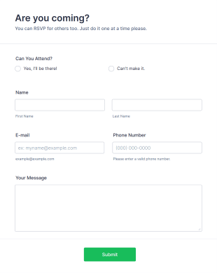 Attendance Form Template