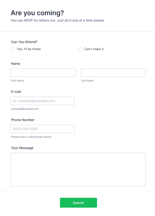 Attendance Form Template