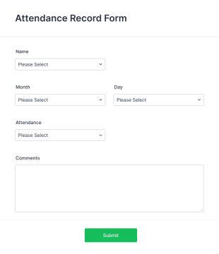 Attendance Record Form Template
