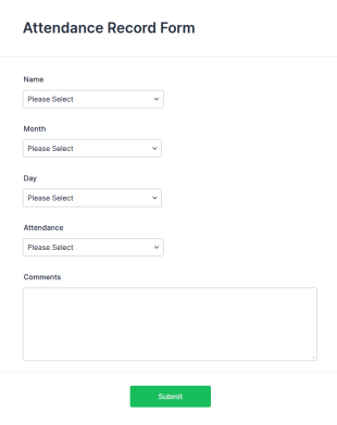 Attendance Record Form Template