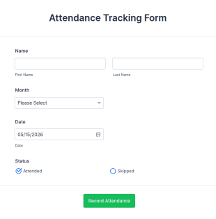 Attendance Tracking Form Template