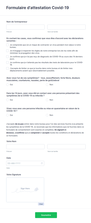 Attestation Covid 19