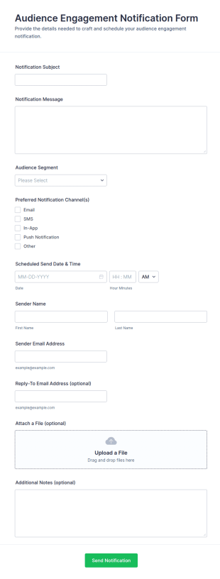 Audience Engagement Notification Request Form Template