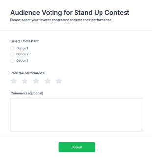 Audience Voting Form Stand Up Contest