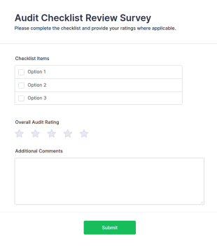 Audit Checklist Review Survey Form Template