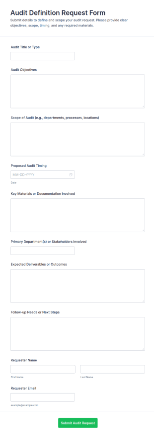 Audit Definition Request Form Template