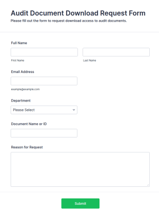 Audit Document Download Request Form Template