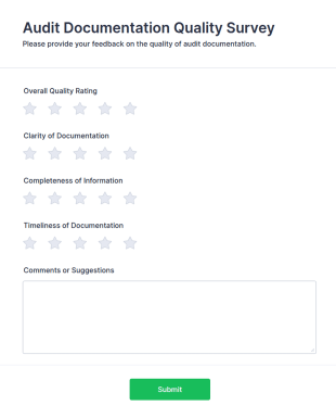 Audit Documentation Quality Survey Form Template