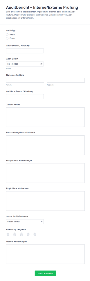 Audit Formular