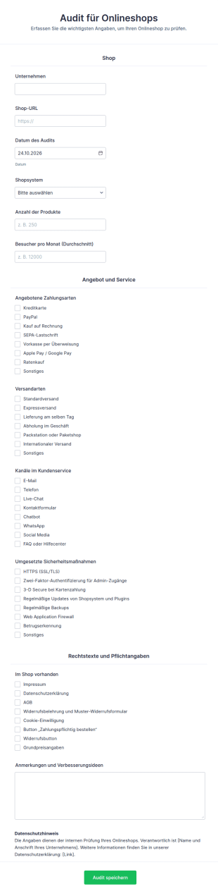 Audit Für Onlineshops