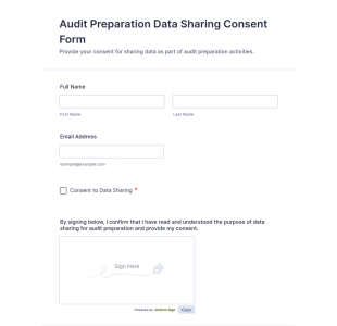 Audit Preparation Data Sharing Consent Form Template