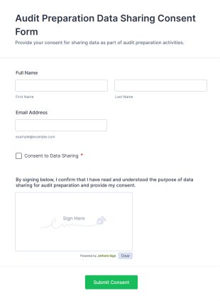Audit Preparation Data Sharing Consent Form Template