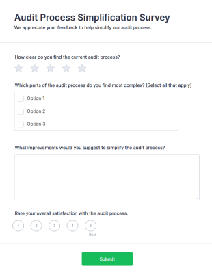 Audit Process Simplification Survey Form Template