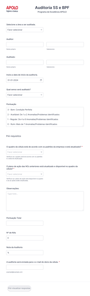 Auditoria 5S APOLO Form Template
