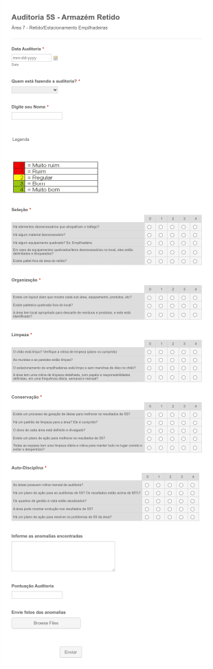 Auditoria 5S Armazém Retido Form Template