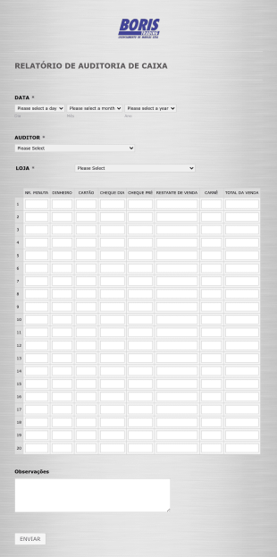 Auditoria De Caixa Form Template