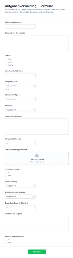 Aufgabenmanagement Checkliste