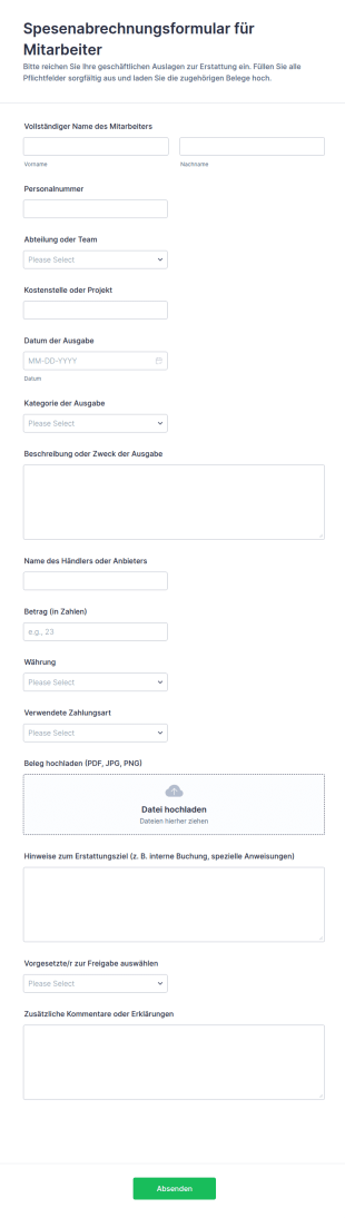 Ausgabenabrechnungsformular