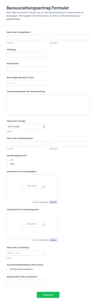 Auslagenabrechnungsformular