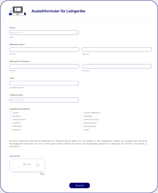 Ausleihformular Für Leihgeräte Form Template