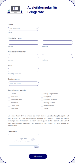 Ausleihformular Für Leihgeräte