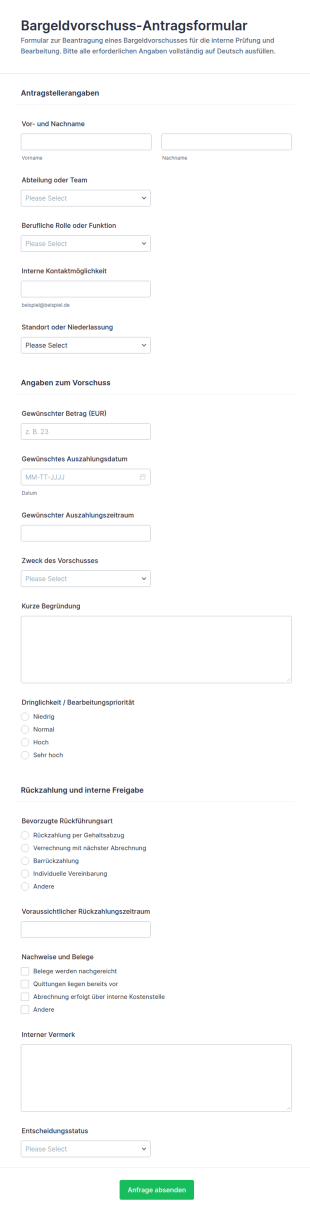 Auszahlungsantrag Formular 🎯