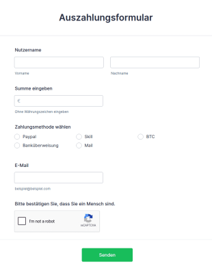 Auszahlungsformular