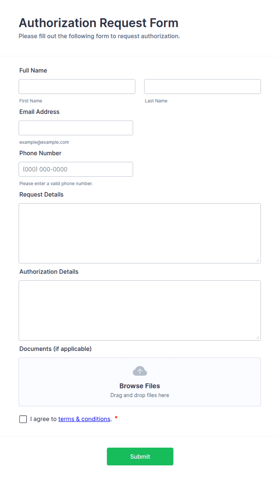 Authorization Request Form Template | Jotform