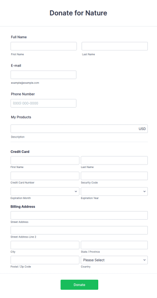 Authorize.Net Donation Form Template