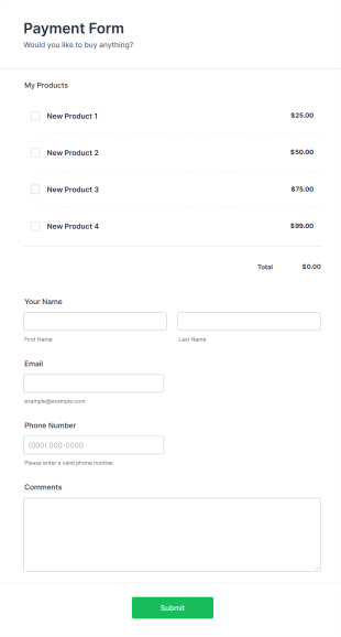 Payment Form Template
