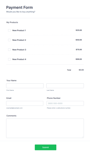 Payment Form Template