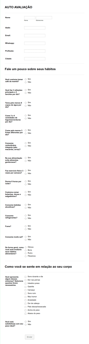 Auto Avaliação Form Template